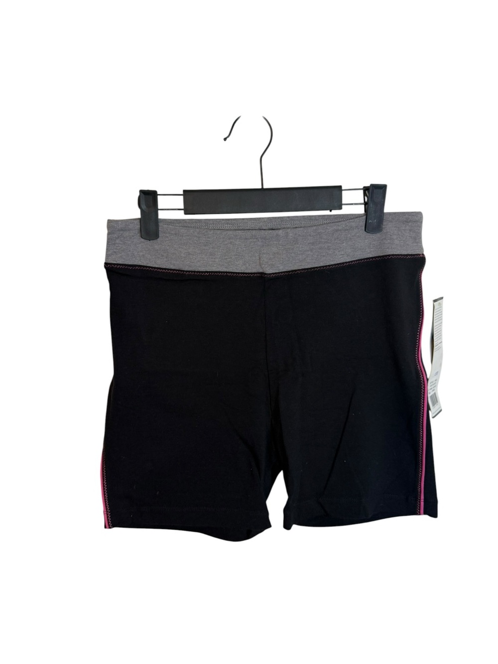 NWT Danskin Vintage Made In USA Black Colorblock Pinstripe 5” Bike Shorts